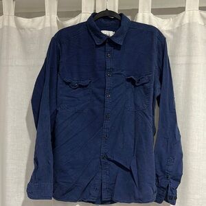 Classic Deep Blue Men's Button Down Shirt